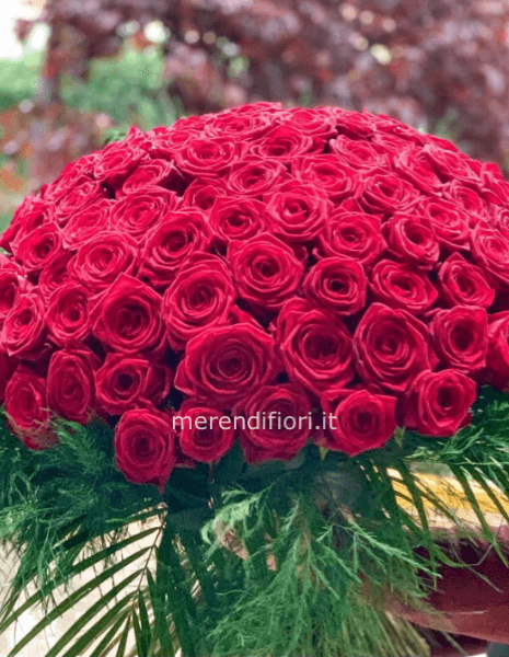 Bouquet extra large rose rosse  red Naomi cm 80